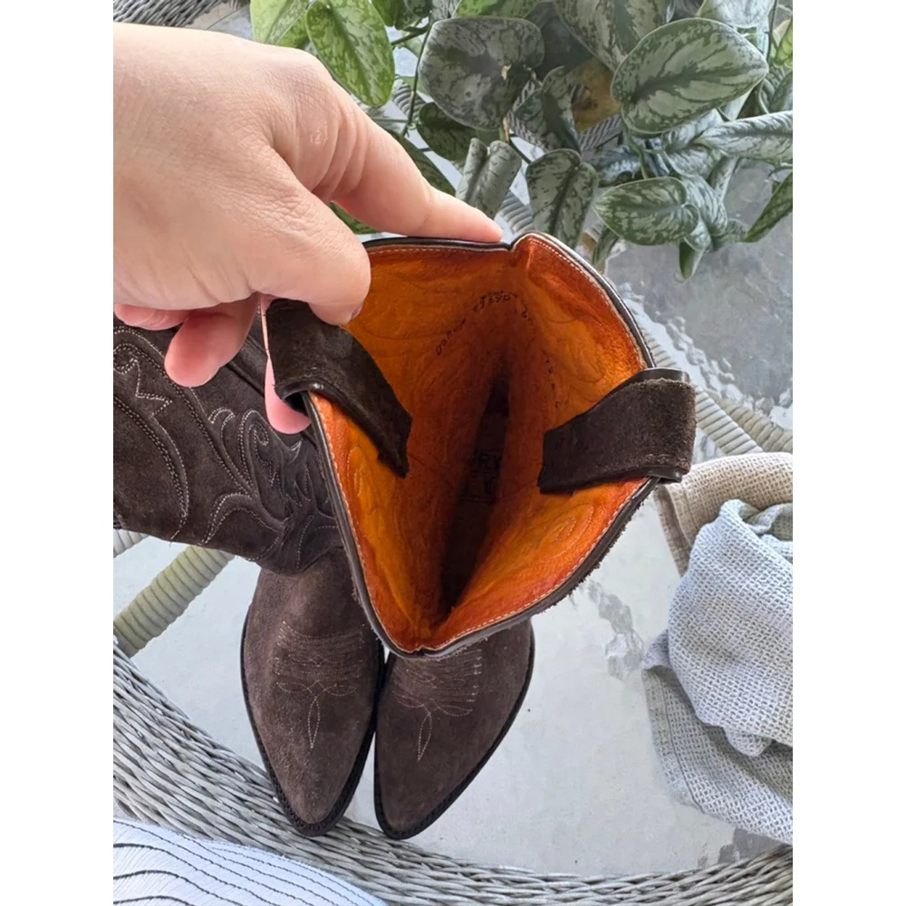 Frye NEW! Vintage Billy Suede Leather Embroidered Boots - Picture 8 of 8